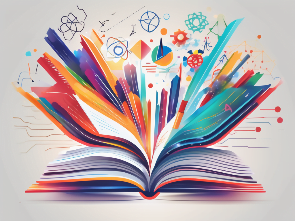 An open book with vibrant