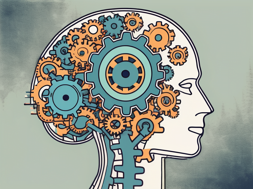 A brain with various interconnected gears inside